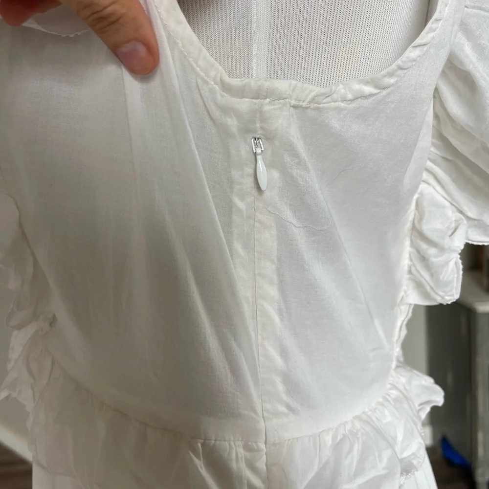 J Crew Ruffle Sleeve Cotton Voile midi dress